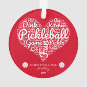 Coeur de Noël de Pickleball personnalisé (dos)