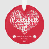 Coeur de Noël de Pickleball personnalisé (devant)