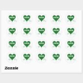 Coeur de Parties scintillant verte M+Mme Sticker r (Feuille)