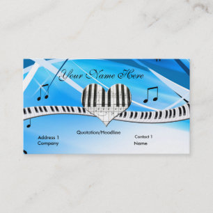 Coeur de piano à queue et carte de visite de