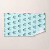 Coeur de plumes dans vert tendre (Serviette à main)