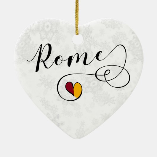 Coeur de Rome, ornement d'arbre de Noël, Italie (Dos)
