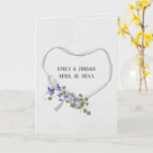 Coeur de ruban mariage avec carte bouquet Ivy (Fleur jaune)