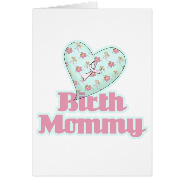 Coeur de ruban rose maman de naissance (Devant)