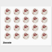 Coeur De Ruban Rouge Économisez Le Sticker Date (Feuille)
