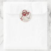 Coeur De Ruban Rouge Économisez Le Sticker Date (Sac)