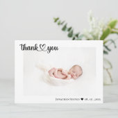 Coeur de script de Faire-part de naissance simple (Debout devant)