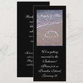 Coeur de Shell dans les invitations de sable (Devant / Derrière)