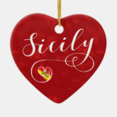 Coeur de Sicile, Ornement Arbre de Noël, Sicilien (Devant)