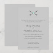 Coeur de tableau noir + flèches| Invitations de ma (Devant / Derrière)