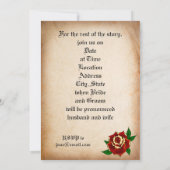 Coeur de tatouage et Faire-part de mariage Rose (Dos)