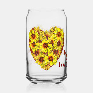 Cœur de Tournesol en Verre - Forme de Boîte