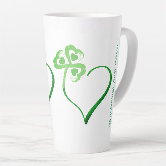 Coeur de trèfle latte Mug (Angle droit)