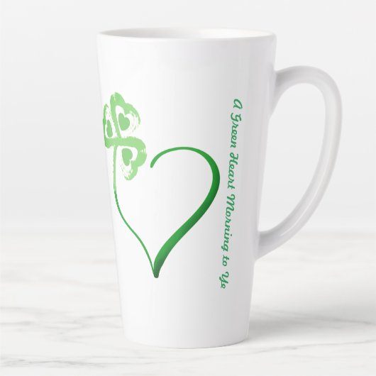 Coeur de trèfle latte Mug (Droite)