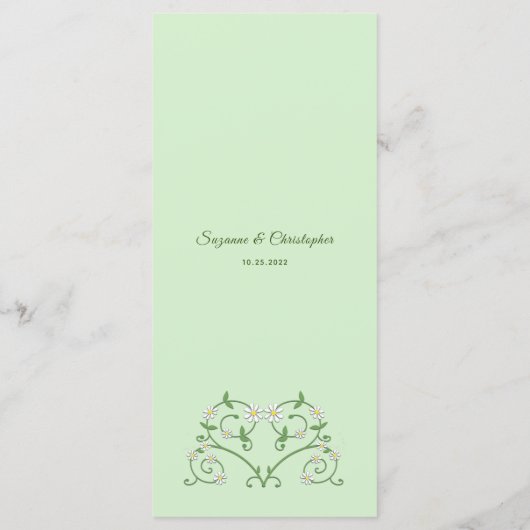 Coeur de vigne sur le menu multi-parcours de menth (Dos)