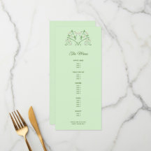 Coeur de vigne sur le menu multi-parcours de menth