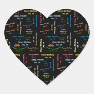 Cœur Décembre, 18 Anniversaire Sticker