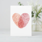 Coeur d'empreintes rouges, faire-part de mariage (Debout devant)