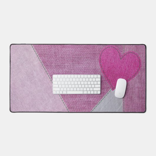 Coeur Denim rose (Clavier et souris)