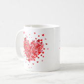 Coeur des Fleurs Rouges Saint Valentin Mug cadeau (Devant gauche)