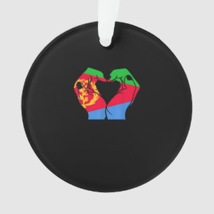 Coeur des mains avec drapeau érythréen