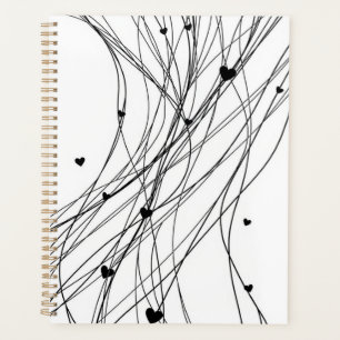 Cœur dessiné en noir et blanc personnalisé