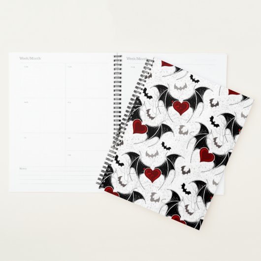 Coeur d'Halloween avec ailes de chauve-souris noir (Devant avec enveloppe)