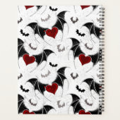 Coeur d'Halloween avec ailes de chauve-souris noir (Dos)