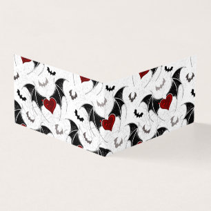 Coeur d'Halloween avec ailes de chauve-souris noir