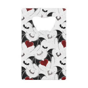 Coeur d'Halloween avec ailes de chauve-souris noir