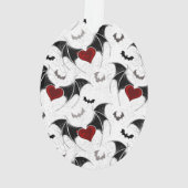 Coeur d'Halloween avec ailes de chauve-souris noir (dos)