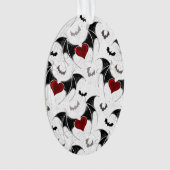 Coeur d'Halloween avec ailes de chauve-souris noir (devant)