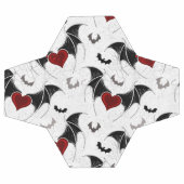 Coeur d'Halloween avec ailes de chauve-souris noir (Plat)