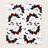 Coeur d'Halloween avec ailes de chauve-souris noir (Outside Unfolded)