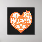 Cœur d'Halloween, Forme de cœur orange, Toile d'ar (Recto)