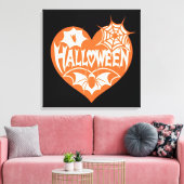 Cœur d'Halloween, Forme de cœur orange, Toile d'ar (Insitu(Salon))