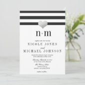 Coeur d'huile d'argent + invitations de mariage (Debout devant)
