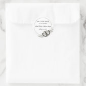 Coeur Diamant Noir & Blanc Enregistrer Les Sticker (Sac)