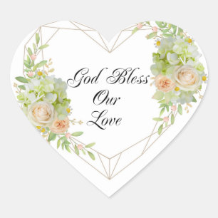 Cœur Dieu bénisse notre amour -Belle sticker de coeur