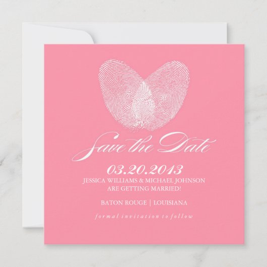 Coeur d'impression du pouce | Save the date (Devant)