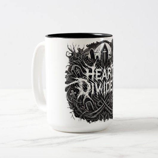 Coeur divisé - Mug de cimetière (Devant gauche)