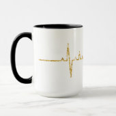 Coeur d'or avec Symbole de Caduceus Mug (Gauche)