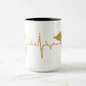 Coeur d'or avec Symbole de Caduceus Mug (Centre)
