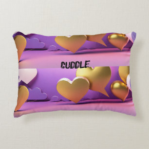"Coeur d'or : Coussin rose d'accent"