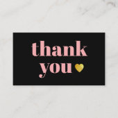 coeur d'or rose noire merci carte de visite (Devant)