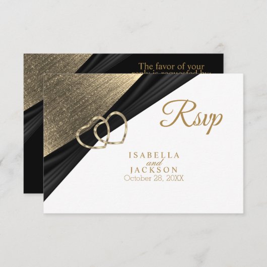 Coeur doré clair - RSVP (Devant / Derrière)