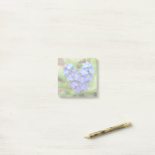 coeur d'oubli-me-pas - Bloc-notes Post-It (Sur un bureau)