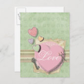 Coeur doux Baby shower fille Invitation papeterie (Devant / Derrière)