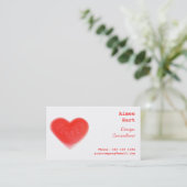 Coeur doux carte de visite côté rouge dos (Debout devant)