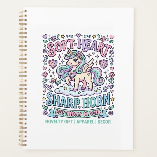 Cœur doux de licorne Corne pointue Typographie gra (Devant)